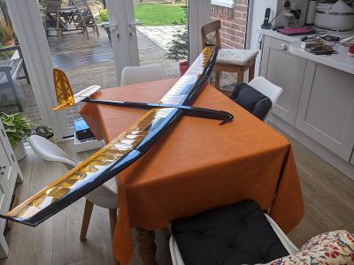Jon C electric powered AndREaS 2metre rudder, elevator and airbrakes for the Friday competitions